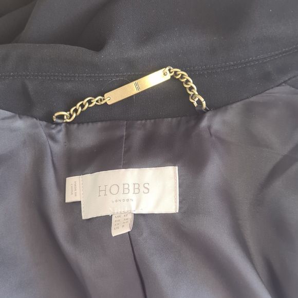 HOBBS Black Blazer Jacket Size UK 12 EU 40 Double-Breasted Formal Office Party - Picture 8 of 8